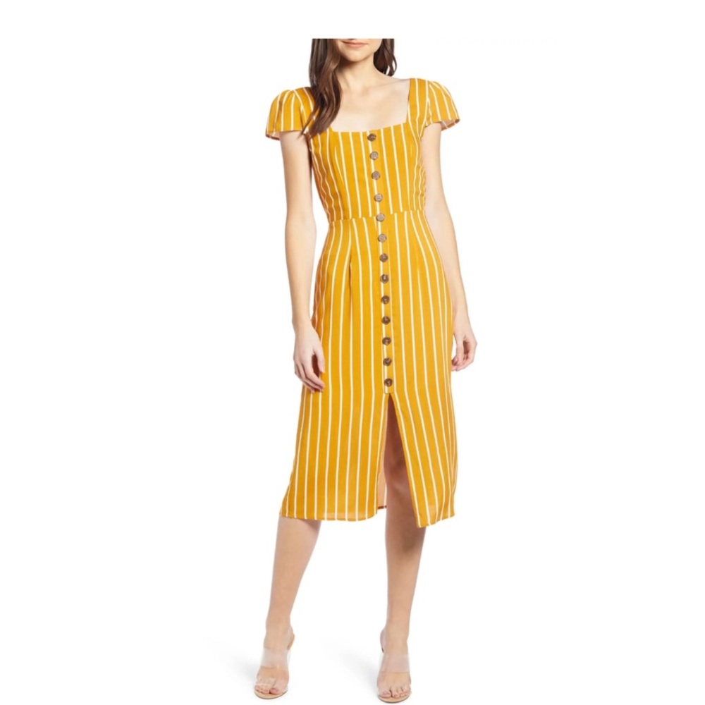Row A Button-Front Midi Dress